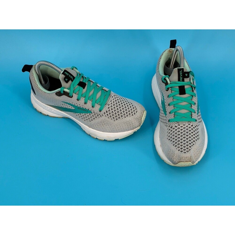 Brooks Revel 4 Women’s 7.5 Gray Aqua Teal Running Shoes 1203311B073